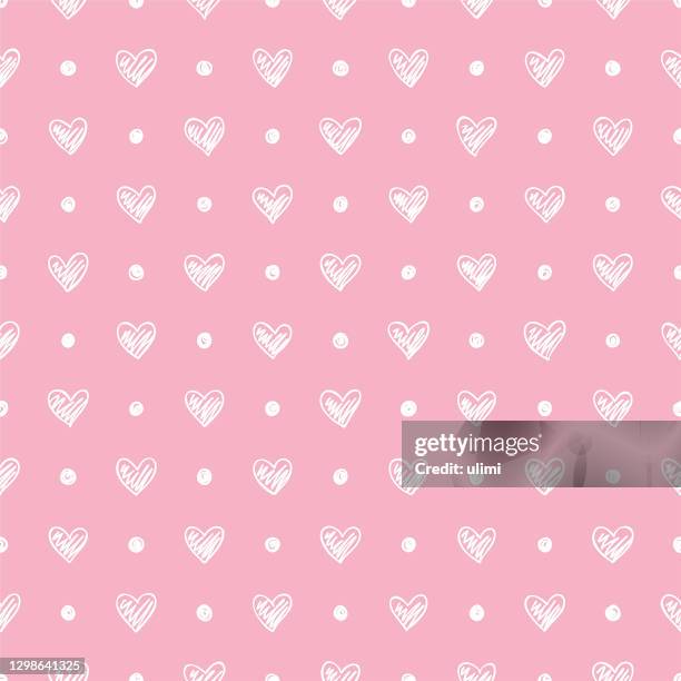 seamless pattern with hearts - drawn heart pattern stock illustrations