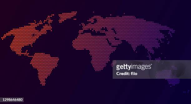 illustrazioni stock, clip art, cartoni animati e icone di tendenza di mappa del mondo - globale