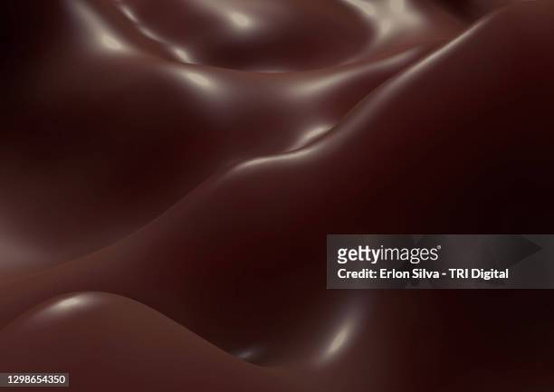 moving liquid background of chocolate colored waves - chocolate milk stock pictures, royalty-free photos & images