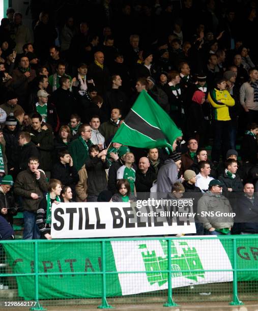 V HEARTS .EASTER ROAD - EDINBURGH .Hibs fans