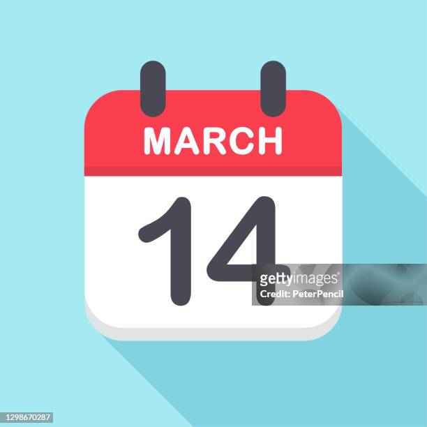 march 14 - calendar icon- new year - pi day stock illustrations