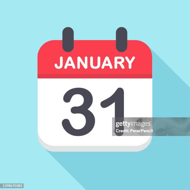 january 31 - calendar icon- new year - 31 january stock illustrations