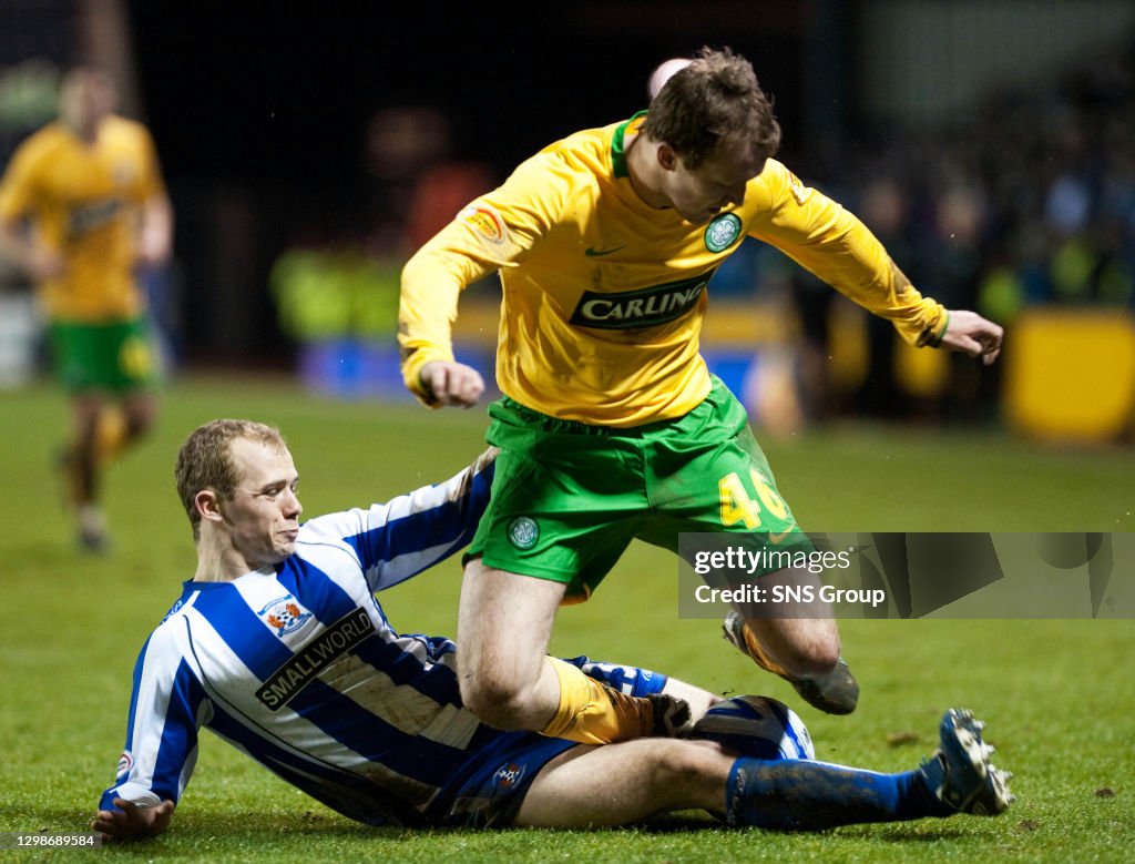 Jamie Hallums Rugby KILMARNOCK v CELTIC.RUGBY PARK - KILMARNOCK.Jamie Hamill slides in on ...