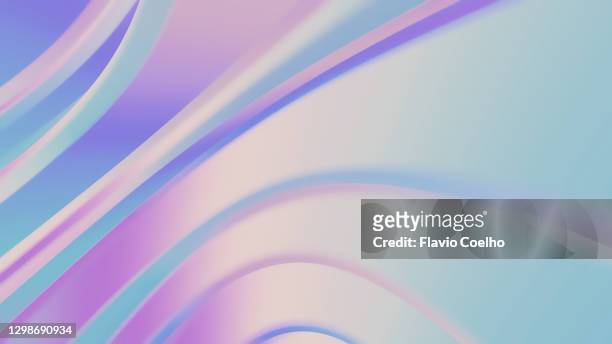 shiny iridescent computer-generated abstract background - iridescent stockfoto's en -beelden