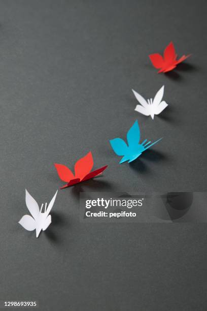 hand made butterfly paper cut - paper art stock pictures, royalty-free photos & images