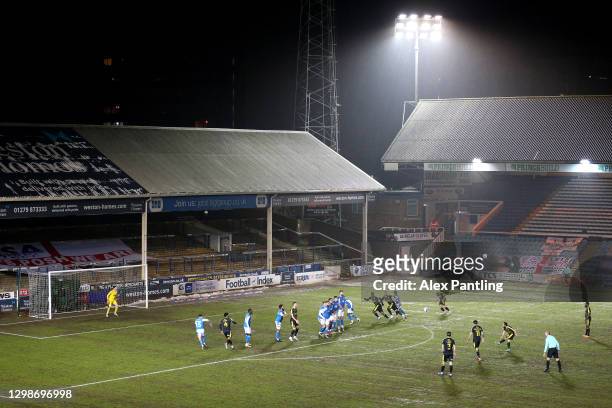 General view during the Sky Bet League One match between Peterborough United and Bristol Rovers at Weston Homes Stadium on January 26, 2021 in...