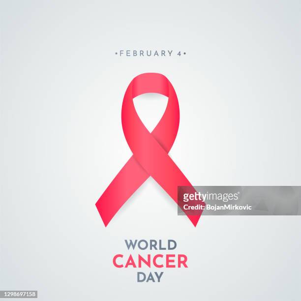 ilustrações de stock, clip art, desenhos animados e ícones de world cancer day card with ribbon. vector - dia mundial do cancro