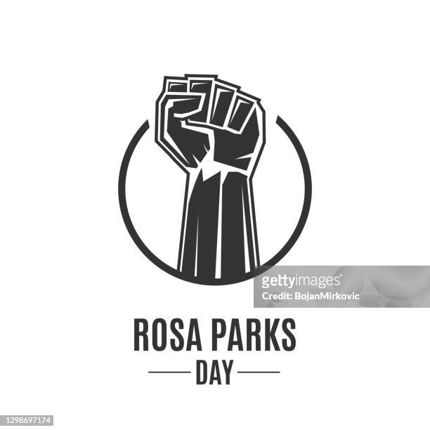 rosa parks day card. vector - activist icon stock illustrations