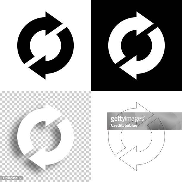 aktualisieren. symbol für design. leere, weiße und schwarze hintergründe - liniensymbol - herumwirbeln stock-grafiken, -clipart, -cartoons und -symbole