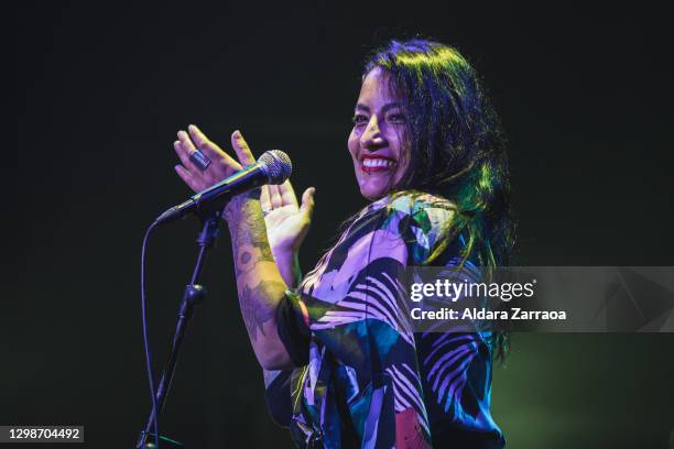 Chilean-French singer Ana Tijoux performs on stage at Madrid Brillante Festival at Teatro La Latina on January 25, 2021 in Madrid, Spain.