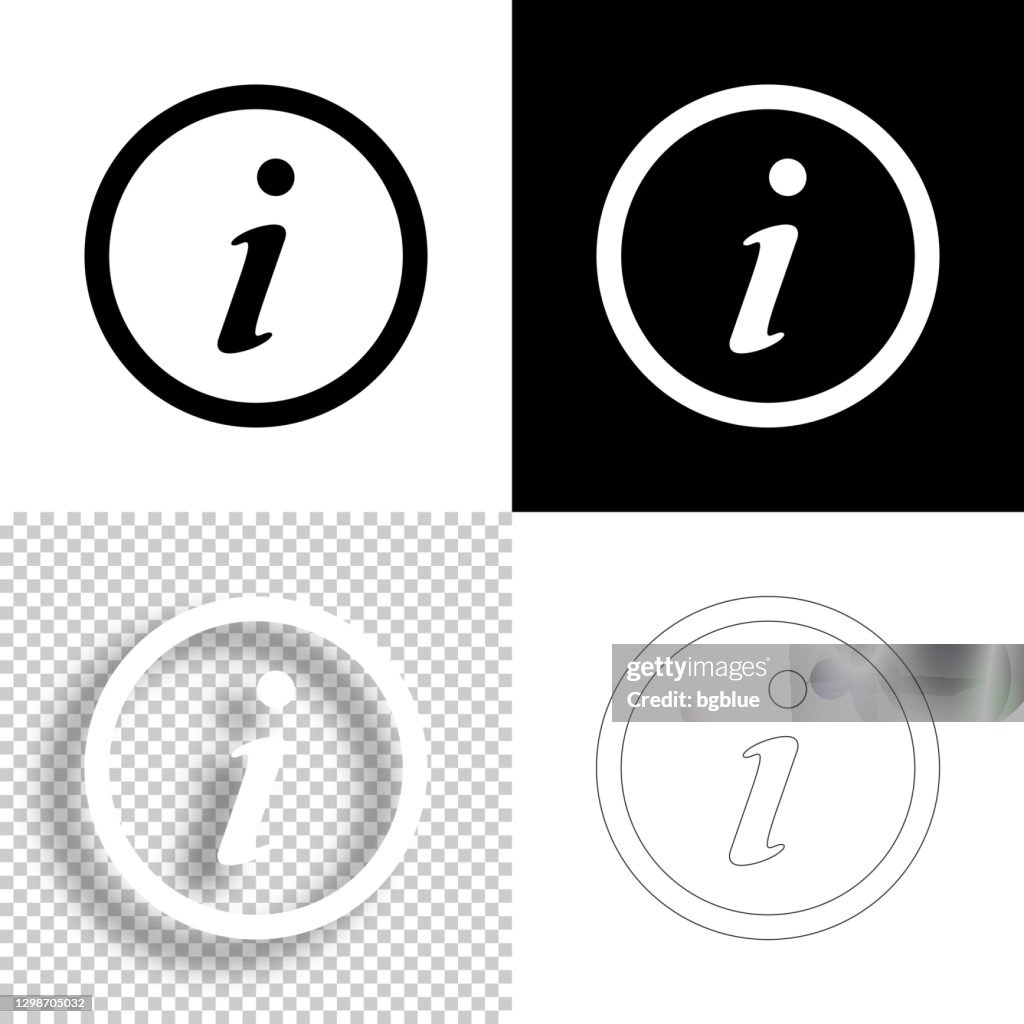 Informationen. Symbol für Design. Leere, weiße und schwarze Hintergründe - Liniensymbol