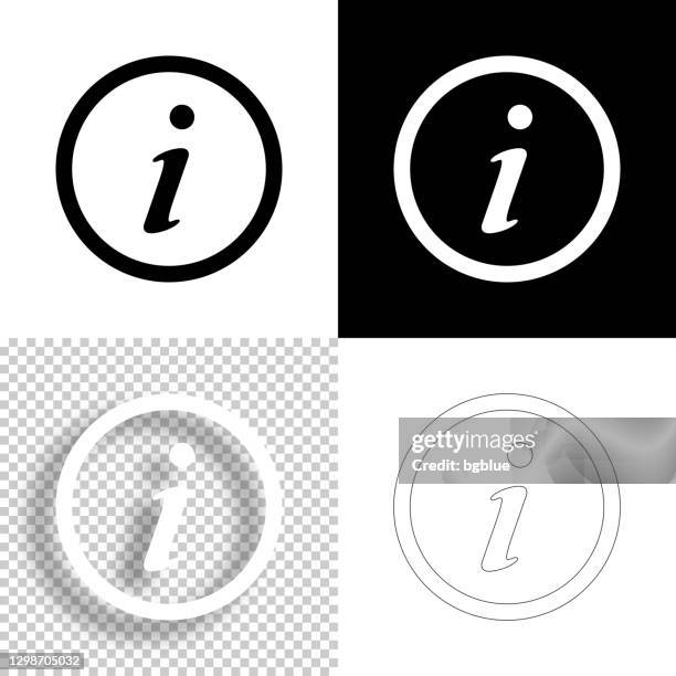 information. icon for design. blank, white and black backgrounds - line icon - information symbol stock illustrations