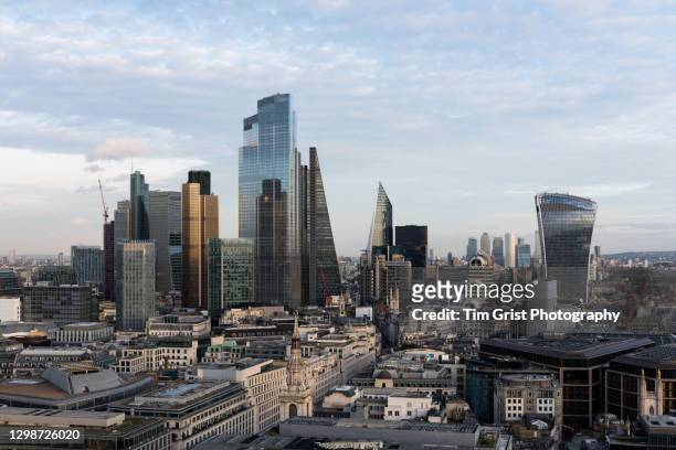 the city of london's financial district skyline - central london stock pictures, royalty-free photos & images
