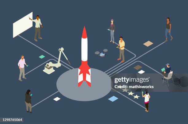 innovation illustration - launch pad stock illustrations