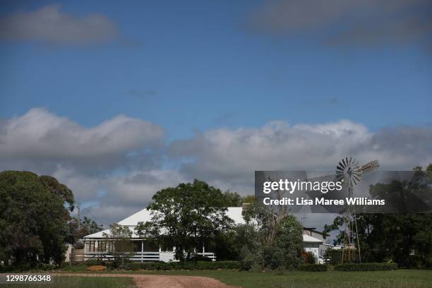 General view of the main homestead at 'Old Bombine' on January 19, 2021 in Meandarra, Australia. COVID-19 and the recent Chinese export ban had an...