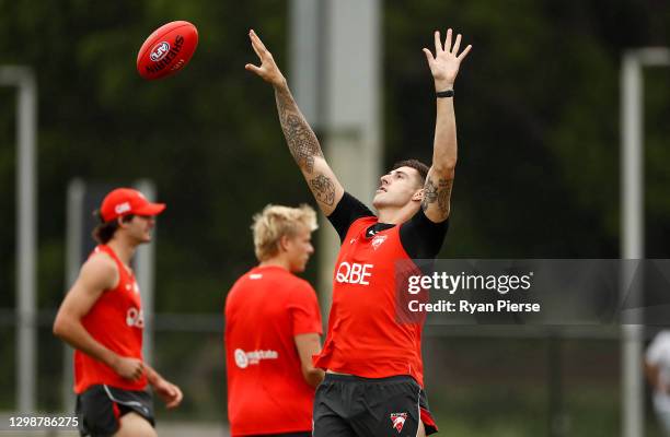 Sam Naismith of the Swans trains during a Sydney Swans AFL training session at Lakeside Oval on January 27, 2021 in Sydney, Australia.