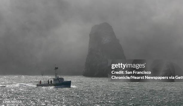 Chasin' Crustacian returns to Fort Baker from a salmon fishing run on Friday, October 21 in Sausalito, Calif.