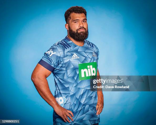 Marco Rugby Marco Fepulea`i poses during the Blues 2021 Super Rugby Aotearoa ...