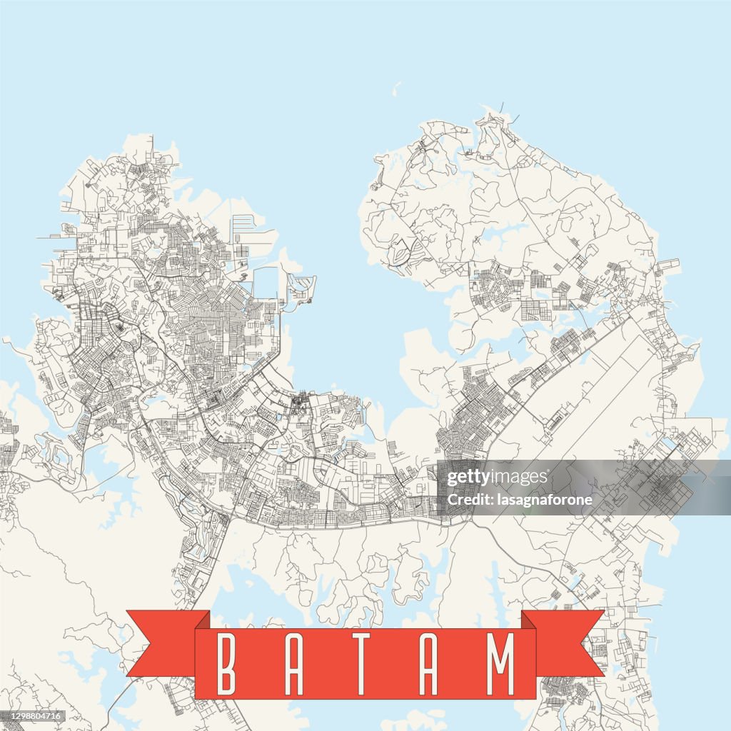 Batam, Indonesia Vector Map