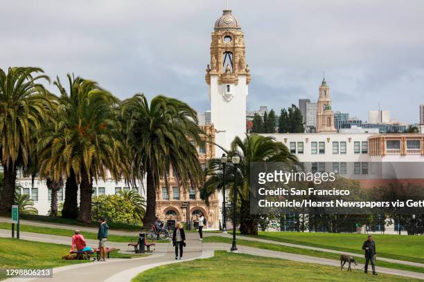 View of Dolores Park in San Francisco, California, on Monday, May 13, 2019. Community residents have propsed to tax themselves to fund extra street...
