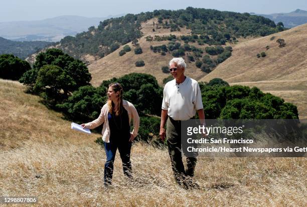 Nicole Byrd, the Executive Director of the Solano Land Trust and Bill Mayben, the President of the Green Valley Landowners Association, on Wednesday...