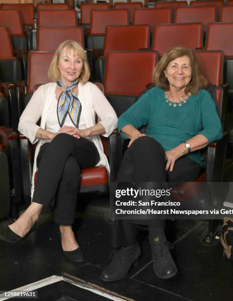 Actress Lorri Holt and writer Lynne Kaufman talk before rehearsal at the Marsh on Thursday, May 2 in San Francisco, Calif. ""Who Killed Sylvia...