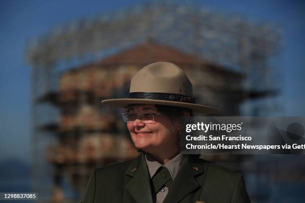 Alex Picavet, National Park Service Golden Gate National Recreation Area spokesperson is seen in front of the water tower, which is undergoing the...