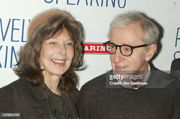 Elaine May and director Woody Allen attend the "Relatively Speaking" opening night after party at the Brooks Atkinson Theatre on October 20, 2011 in...