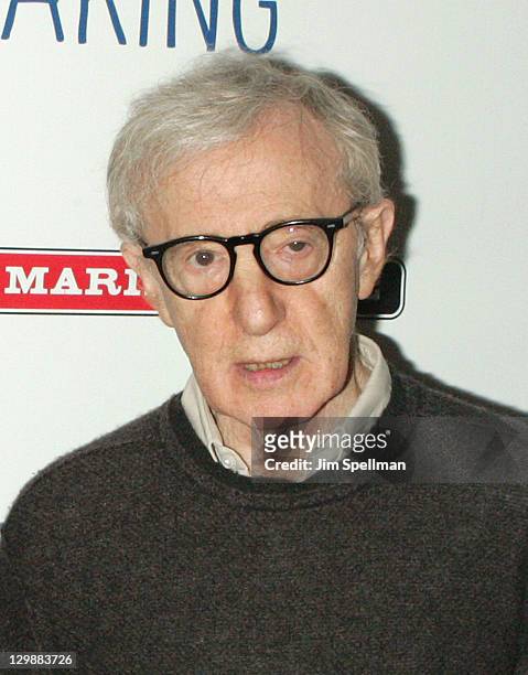 Director Woody Allen attends the "Relatively Speaking" opening night after party at the Brooks Atkinson Theatre on October 20, 2011 in New York City.