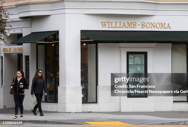 Pedestrians walk past the Williams-Sonoma store at Chestnut and Fillmore streets in San Francisco, Calif. On Thursday, April 4, 2019. The upscale...