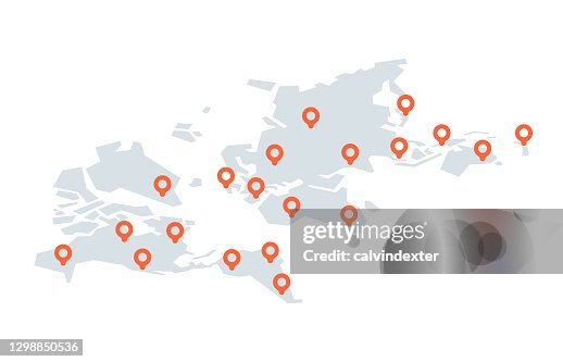 World Map Isometric And Pin Locations High-Res Vector Graphic - Getty ...