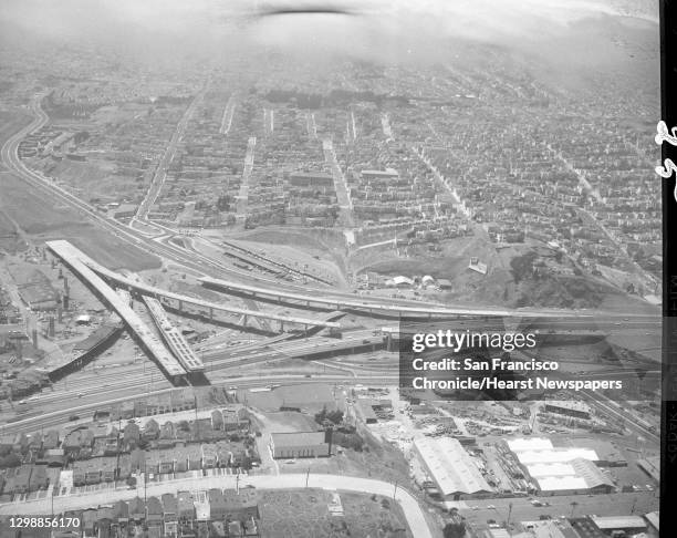 Aerial Photo of San Francisco, July 2, 1959 Highway 101 and Interstate 280 interchange still under construction