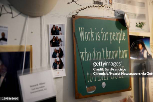 Howard Oliver, who works out of his East Oakland garage, has a sign hanging on a wall that states, ""Work is for people who don't know how to play...