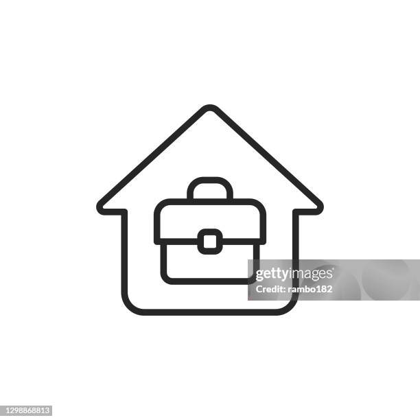 work from home line vector icon. editable stroke. pixel perfect. for mobile and web. - remote working abstract stock illustrations