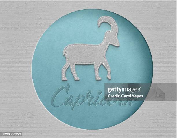 capricorn  horoscope sign - capricorn symbol stockfoto's en -beelden