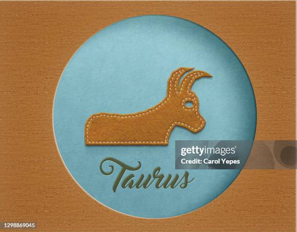 taurus horoscope sign - stier zodiac aardeteken stockfoto's en -beelden