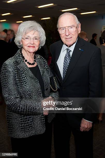 Marilyn Lovell and Jim Lovell attend the 2011 Chicago Public Library Foundation and Chicago Public Library gala benefit awards dinner at the...