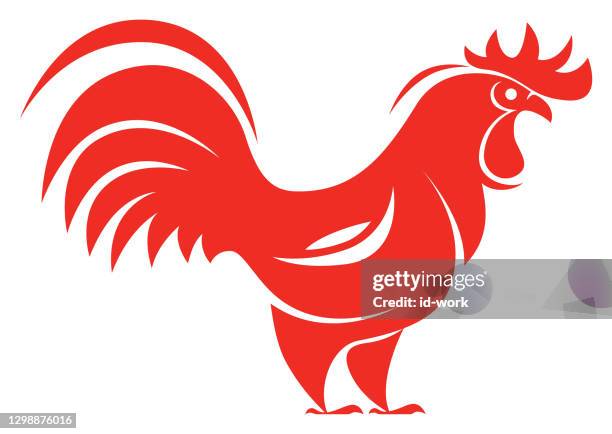 rooster symbol - chicken decoration stock illustrations
