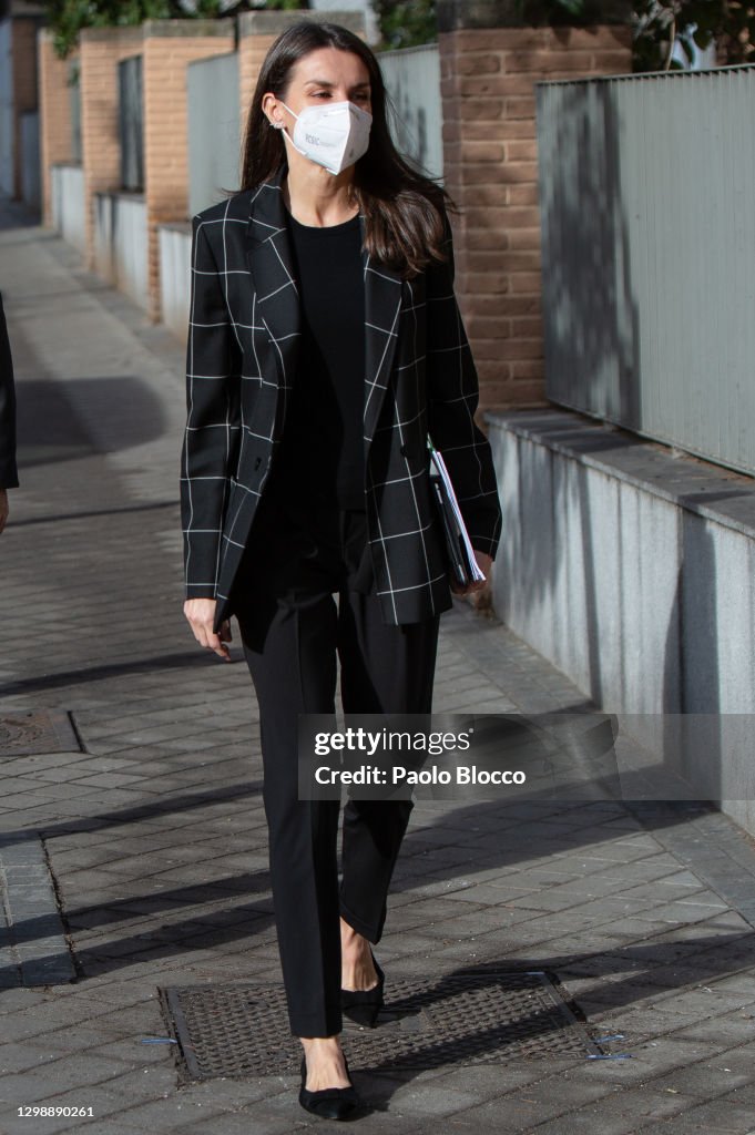 Queen Letizia Attends A Meeting At FEDER Headquarters
