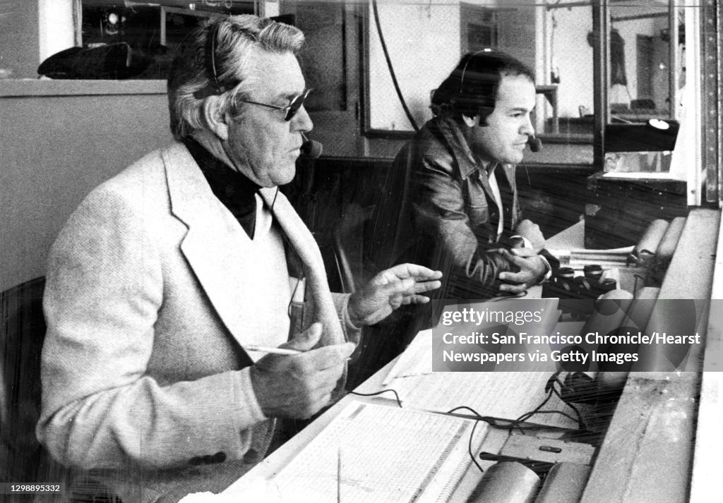 Lon Simmons and Joe Angel in the San Francisco Giants broadcast... News  Photo - Getty Images