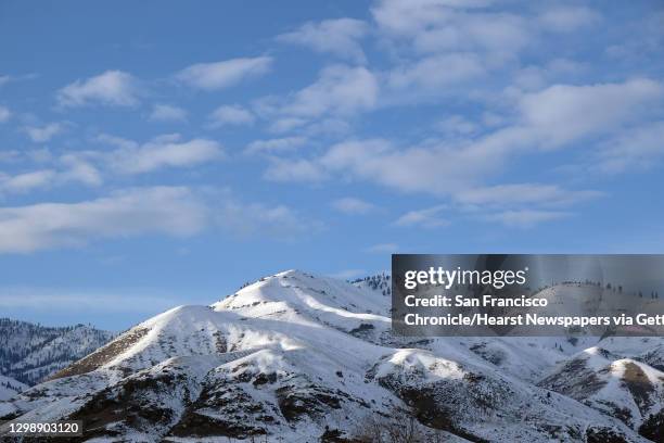 Snow covered mountains above the Methow Valley.