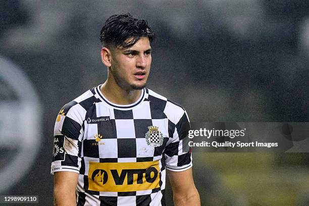 Alejandro Gomez of Boavista FC looks on during the Liga NOS match between Boavista FC and Sporting CP at Estadio do Bessa Seculo XXI on January 26,...