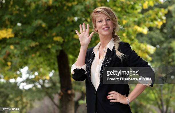 Alessia Marcuzzi attends the 2011 Grande Fratello TV show photocall at Villa Borghese on October 21, 2011 in Rome, Italy.