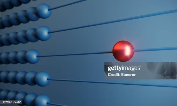 red ball on abacus - abacus abstract stock pictures, royalty-free photos & images