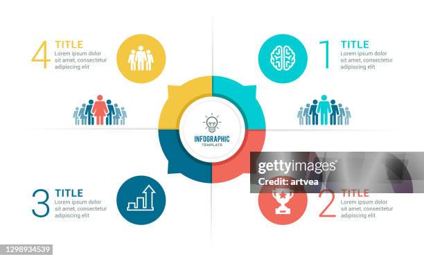 illustrazioni stock, clip art, cartoni animati e icone di tendenza di elementi infografici - circle diagram