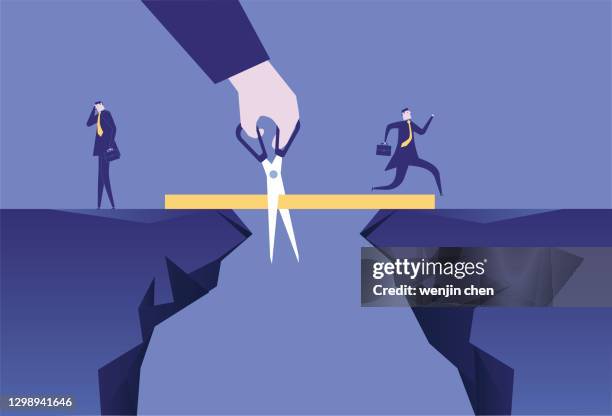 cut the path to hope - standing apart stock illustrations
