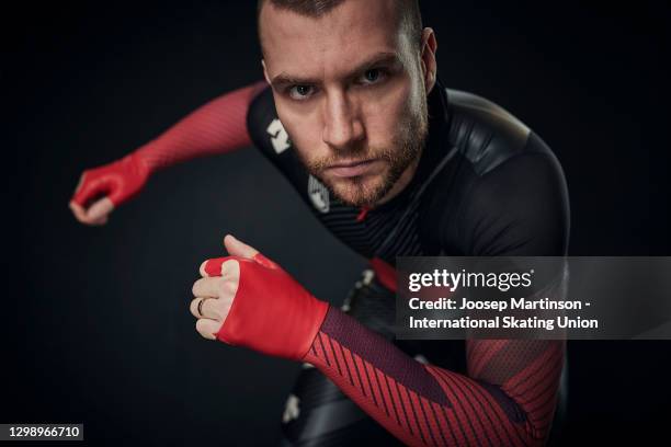 Laurent Dubreuil of Canada poses for a photograph at Thialf on January 27, 2021 in Heerenveen, Netherlands.