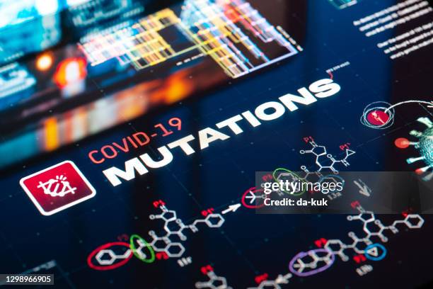 covid-19 mutationen hintergrund - genetische veränderung stock-fotos und bilder