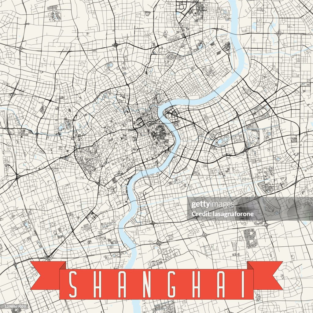 Shanghai, China Vector Map