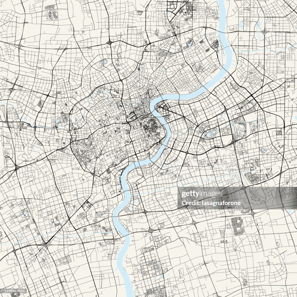 Shanghai, China Vector Map